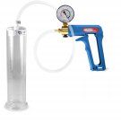Penis Pump Maxi Blue Handle With Gauge, Clear Hose - 9 Inch Length X 2.125 Inch Diameter Cylinder Penis Pump Maxi Blue Handle With Gauge, Clear Hose - 9 Inch Length X 2.125 Inch Diameter Cylinder