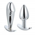 2Pcs Butt Plug Stainless Steel Shape Small Sex Game Props Sex Toy Anal Plug, 10X5Cm 2Pcs Butt Plug Stainless Steel Shape Small Sex Game Props Sex Toy Anal Plug, 10X5Cm