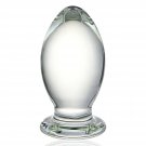 Huge Head Glass Butt Plug, Clear, Extra Large, 22.88 Ounce