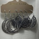 Vintage Antique silver earring set of three