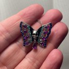 Exquisite Crystal Butterfly with skull Necklace