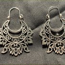 BoHo Silvery Vintage carved Hollow Drop Earrings
