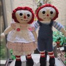 Handcrafted Crocheted Doll Raggedy Ann and Andy Twins Set