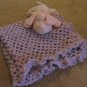 Crochet Lavender Pink Blue Ruffled Baby Boucle Blanket