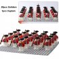 21pcs UK Red Coat Soldiers Pirate Revolutionary War Minifigure Toys