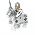 Medieval Mounted Teutonic Knight Minifigure Building Blocks Toy
