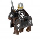 Medieval Mounted Hospitaller Knight Minifigure Building Blocks Toy