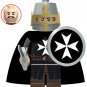 Medieval Mounted Hospitaller Knight Minifigure Building Blocks Toy