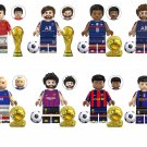 8pcs Football Superstar Minifigures with Trophies & Balls