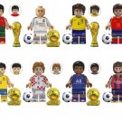 8pcs World Football Legends Minifigures with Trophies & Balls