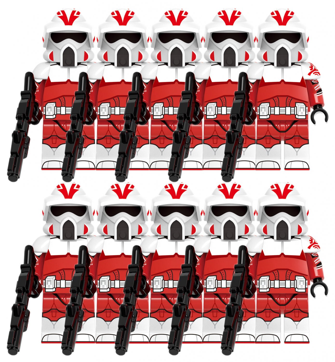 10pcs Star Wars Elite Shock Troopers Coruscant Guard Custom Minifigures Toys