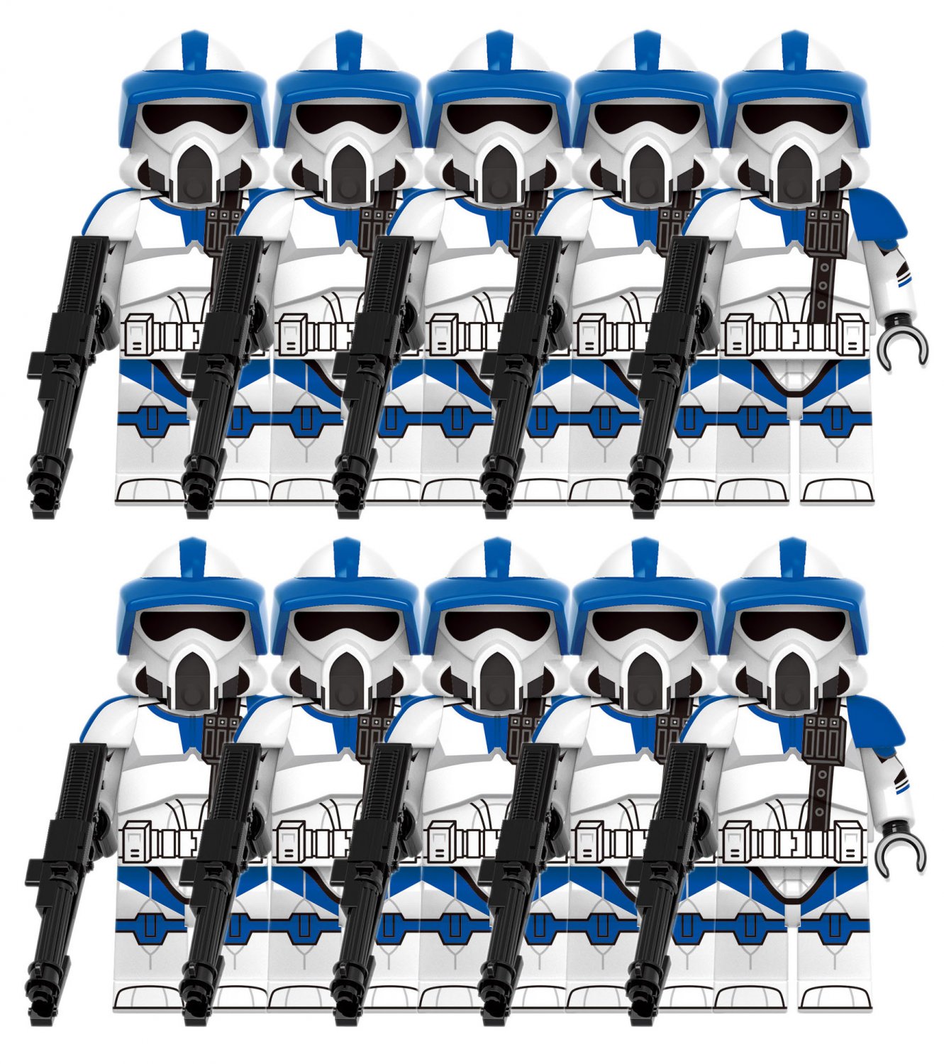 10pcs Clone Wars ARF Sergeant Clone Troopers Custom Minifigures Toys