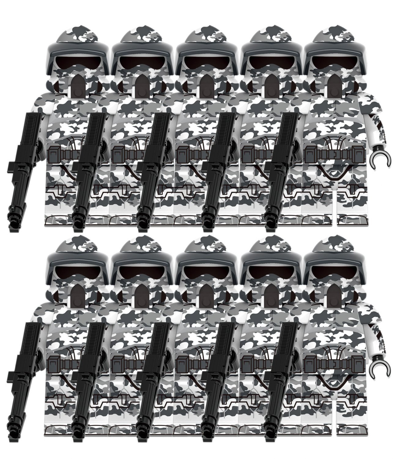 10pcs Clone Wars Jungle Camo ARF Troopers Custom Minifigures Toys