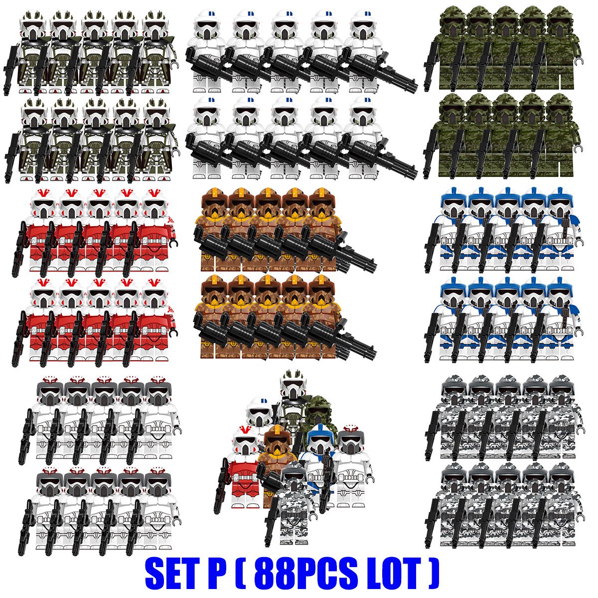 88pcs Clone Wars ARF Clone Troopers Army Custom Minifigures Toys