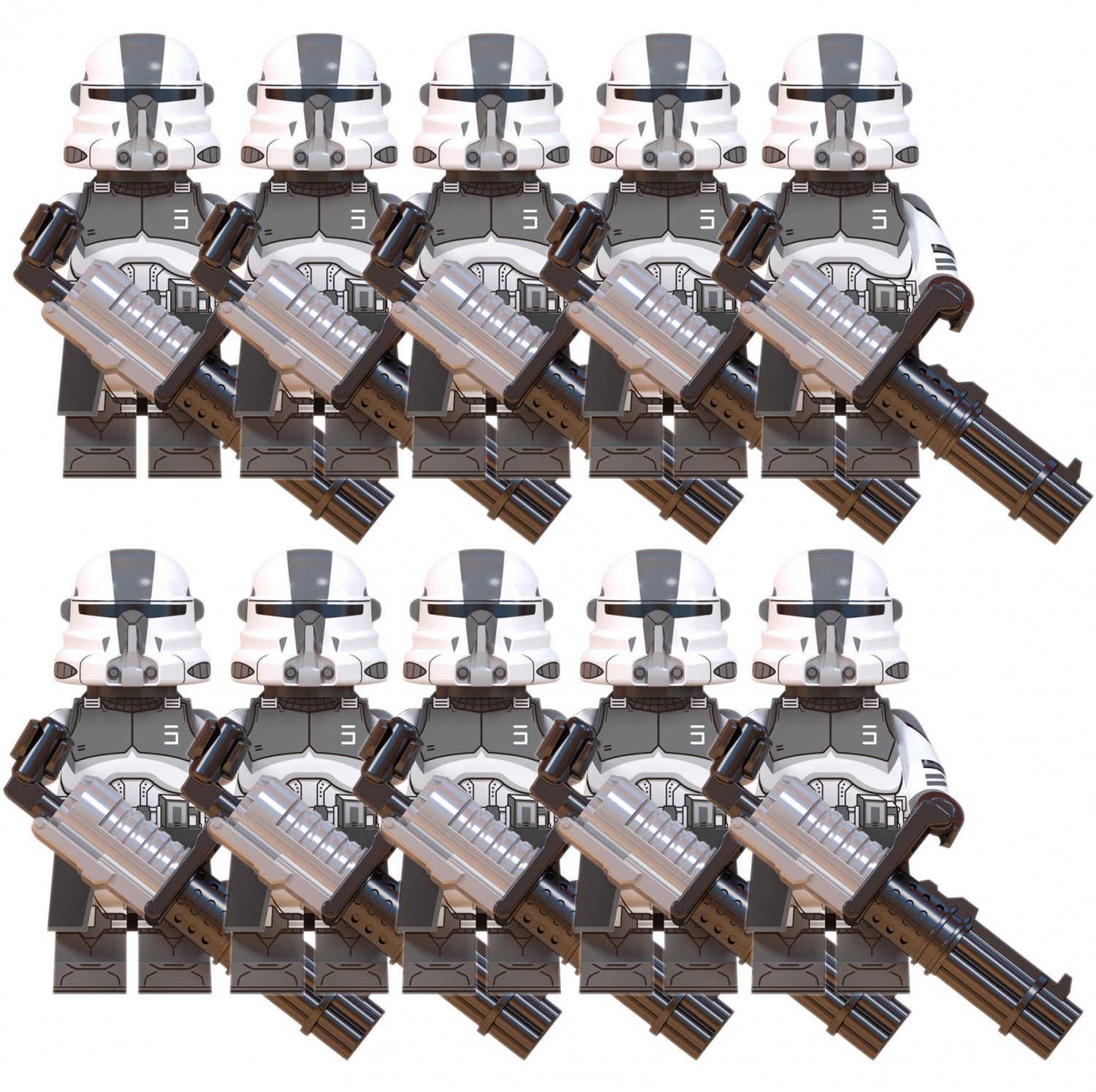 10pcs Heavy Infantry Wolfpack Soldiers Minifigures Star Wars Clone Set