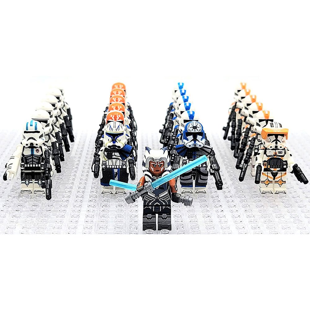 Star Wars Ahsoka Tano Captain Rex Republic Clone Troopers Army Set 25 Minifigures Lot