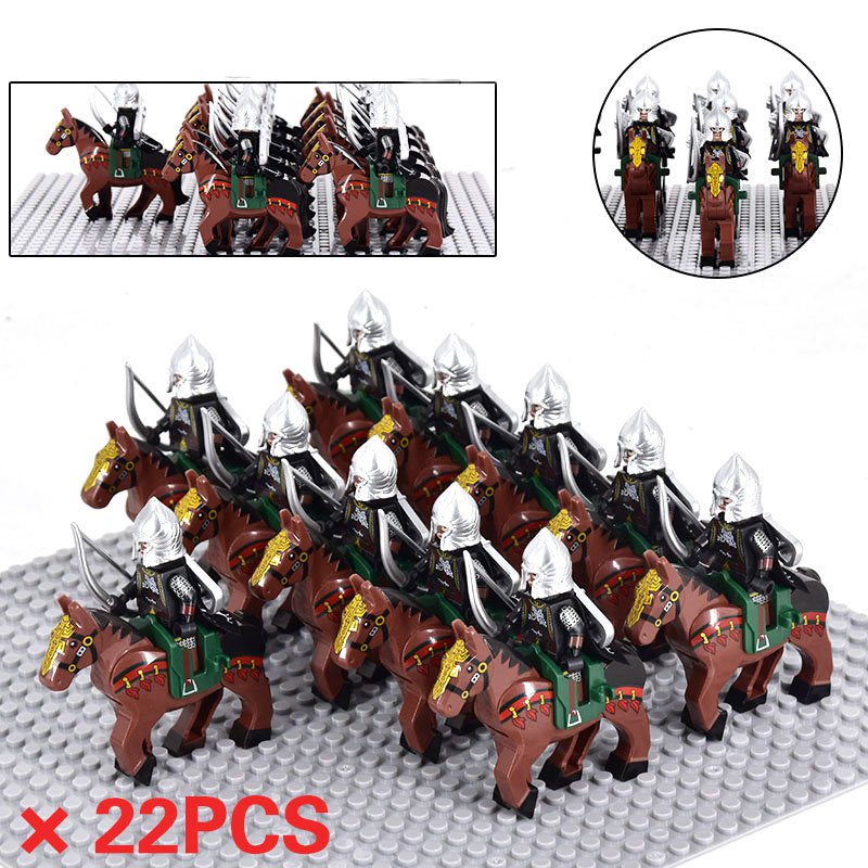 22pcs LOTR Mounted High Elves Short Sword Infantry Army Soliders Minifigures Toys