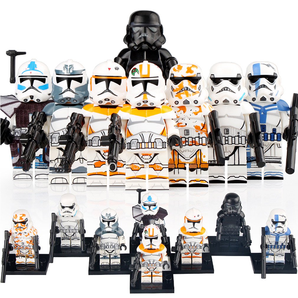 8PCS Star Wars Commander Wolfpack Waxer and Boil Minifigure Set