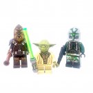 3pcs Star Wars Yoda Tarfful and Commander Gree Minifigure Set