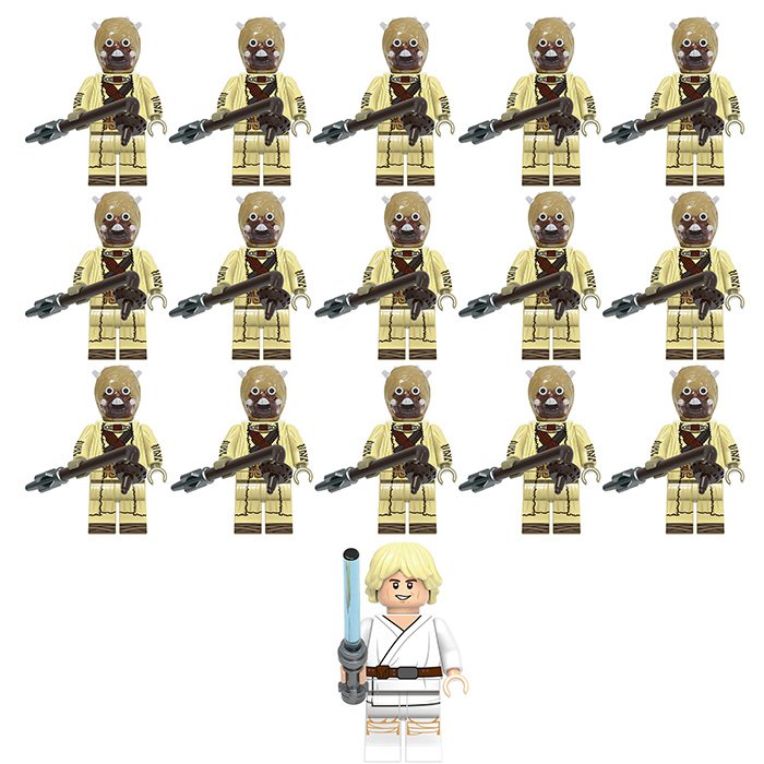 16pcs Star Wars Luke Skywalker and Tusken Raiders Minifigures