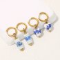 Chinese Porcelain Earrings Ceramic 18K Gold-Plated Handcrafted Vintage Jewelry for Women