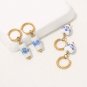 Blue and White Porcelain Earrings Ceramic Handcrafted Vintage Jewelry for Women