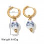 Blue and White Porcelain Earrings Handcrafted Vintage Jewelry for Women