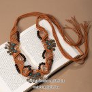 Boho Beaded Waist Chain Belt–Handmade Festival Tie-On Hip Jewelry–Tribal Style Accessory
