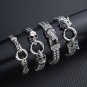 Men's Punk Stainless Steel Skull Bracelet &acirc;�� Viking Snake Head Chain &acirc;�� Gothic Beast Jewelry Gift