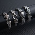 Men's Punk Stainless Steel Skull Bracelet – Viking Snake Head Chain – Gothic Beast Jewelry Gift Men's Punk Stainless Steel Skull Bracelet – Viking Snake Head Chain – Gothic Beast Jewelry Gift