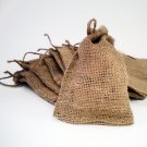 5 Burlap Sacks With Jute Drawstring 4x6" for Seeds or Gifts