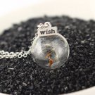Botanical Dandelion Taraxacum Seed Glass Orb Vial Necklace