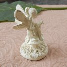 Miniature Sitting Garden Fairy Pixie Figurine Ivory