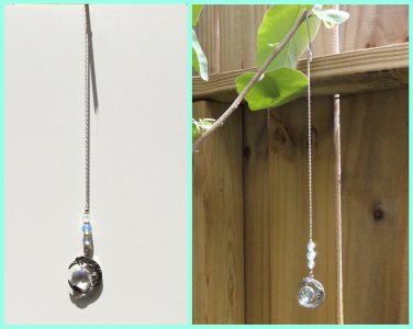 Beautiful Crescent Moon and Sparkly Crystal Sun Catcher