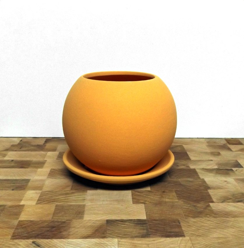 Small Round Succulent Clay Planter with Saucer Unique