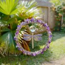 4.5 inch Dragonfly Suncatcher Beaded Wire Wrapped Round Purple Passion