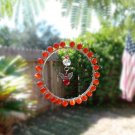 3.5 inch Angel Suncatcher Beaded Wire Wrapped Round Red