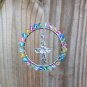 3.5 inch Cross Suncatcher Beaded Wire Wrapped Round Multi Color