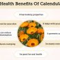 Edible Calendula Flowers Organic Pot Marigold Calendula officinalis - 100 Seeds