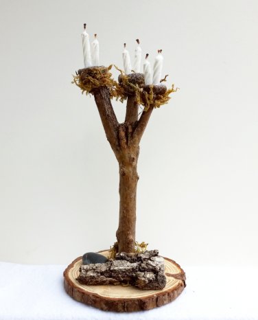 Wood Candle Stand Fairy Accessories Dollhouse Mini Enchanted Garden (a)