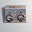 Flat Band Hoop Wire Pierced Earrings Vintage Silver Tone Smooth Polished Dangles