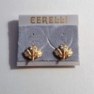 Brushed Leaf Clip On Vintage Gold Tone Earrings
