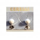White Bead Marvella Clip On Earrings Vintage Gold Tone Adjustable Comfort Screwback