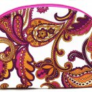 Clinique Pink Paisley Travel Jewelry Cosmetic Toiletry Zipper Large New Bag Purse Pouch