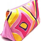 Clinique Pink Yellow Purple Makeup Jewelry Toiletry Cosmetic Zipper Large New Bag Purse Pouch