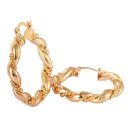Twisted Band Hoop Earrings Gold Tone 41mm Hypo Allergic Large Round