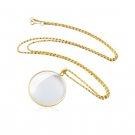 Gold Link Chain Jewelry Magnify Glass Necklace Pendant