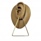 2 1/8" 55mm Triangle Thin Tube Hoop Pierced Post Stud Earrings Gold Tone