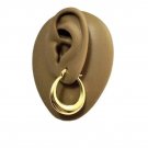 18K Gold Plated Graduated Hoop Pierced Post Earrings 27mm Round Wide Bottom