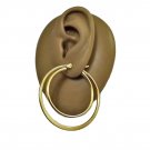Double Hoop Gold Pierced Earrings Gold 1 5/8" 46mm Round Surgical Steel Band
